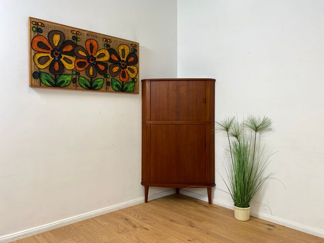 WMK Besonders gut erhaltener Designer Eckschrank by Arne Hovmand-Olsen for Skovmand & Andersen , Vollholz in Teak # Eckkommode Highboard Rolladenschrank Aktenschrank Mid-Century Danish Design Vintage