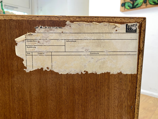WMK I Rares Mid-Century Sideboard in Teakholz mit Vinyl Regal & Ausziehfächern für Plattenspieler